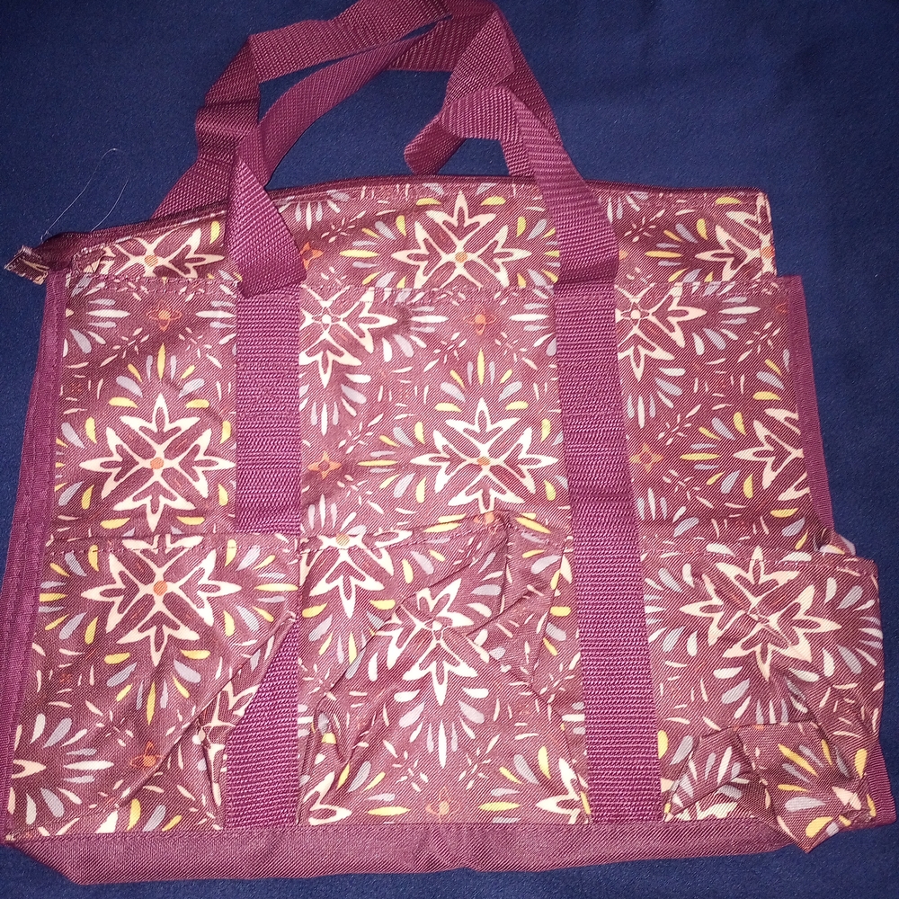 Bundle Thirty-One Burgundy Shoulder Bag With Pouch